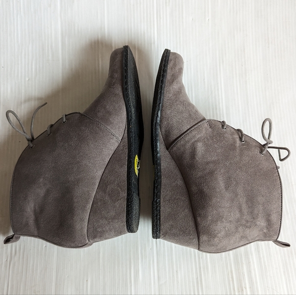 FRANCO SARTO Annabelle gray suede oxford wedge ankle booties - Picture 3 of 12